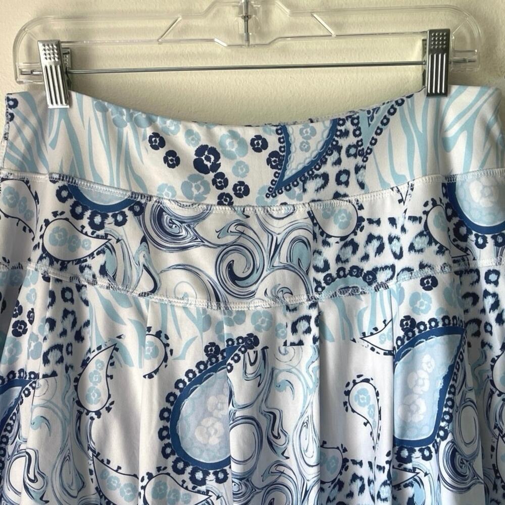 Gottex Paisley Tennis Skort Womens Size L Pocket Pickleball Walking Stretch Golf - Picture 2 of 12